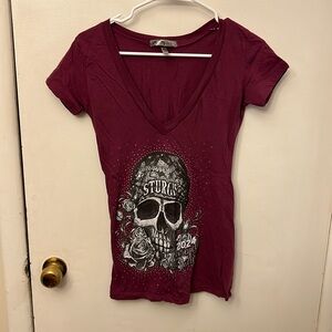 Hot Leathers Women’s 2024 Sturgis Tshirt Maroon Size Medium